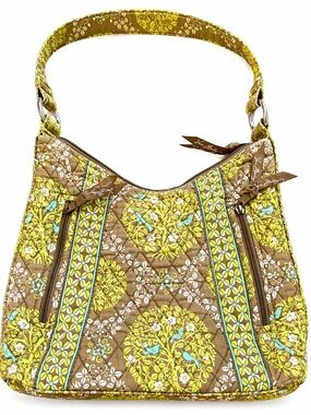 Vera Bradley Quilted Hobo Shoulder Bag in Yellow Floral